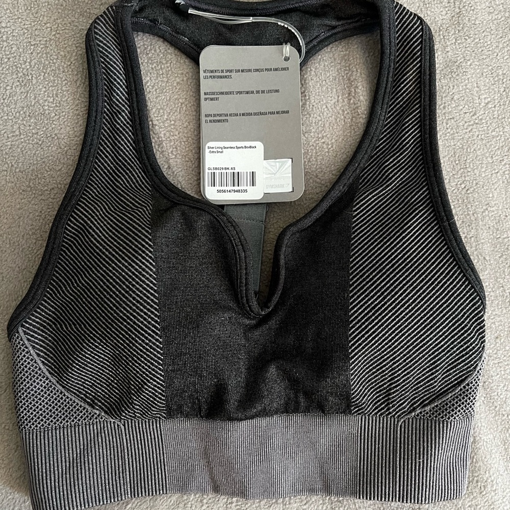 NWT Gymshark Gray Bra XS